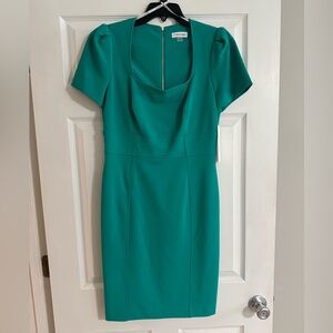 Calvin Klein Teal Green Sheath Dress